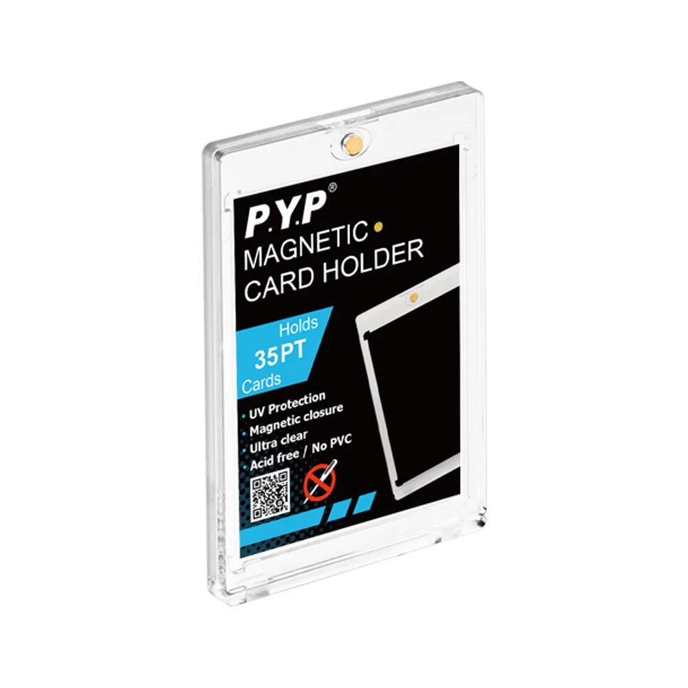 One Touch Card Protector 35pt Magnetic Card Holder with Clear Acrylic Stands for Sports and ...