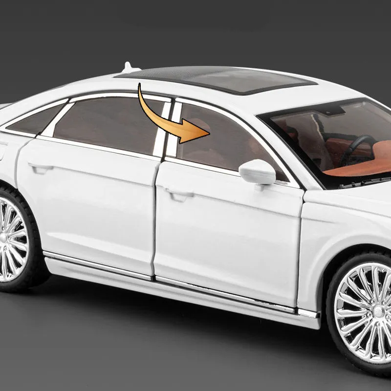 DHgate.com:1:24 Audi A8 Alloy Model Car with Sound, Light