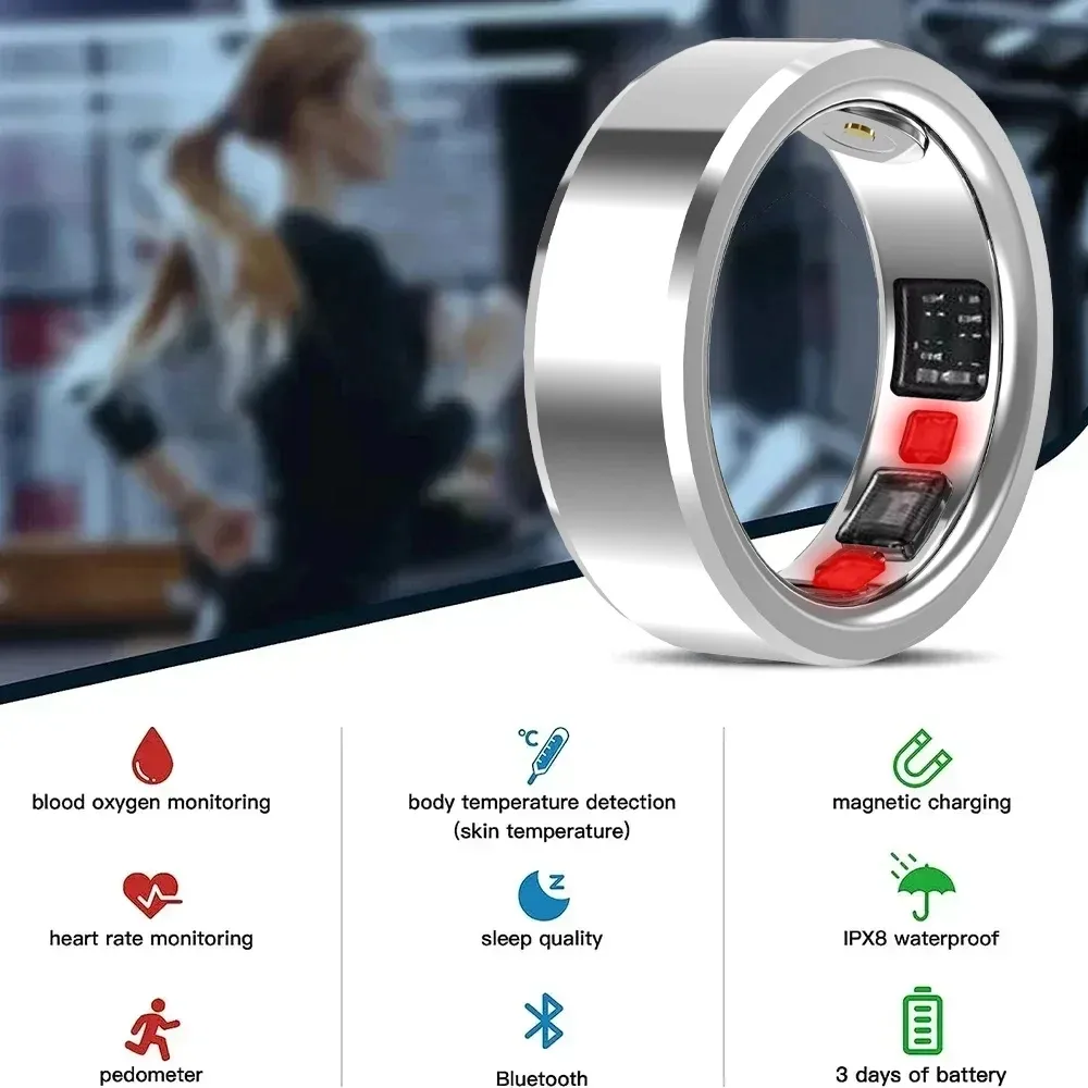 Smart Ring Heart Rate & Sleep Tracker & IP68 Waterproof Fitness Step Counter LA380 - View #9