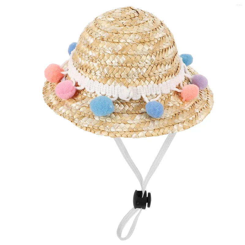 Cute Pet Sombrero Hats Mini Woven Straw Hats for Dogs Cats