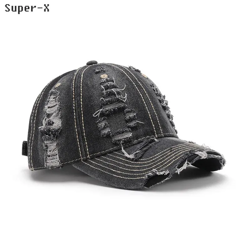 Faded Denim Baseball Cap: Ripped Distressed Y2K Trucker Hat - Shop