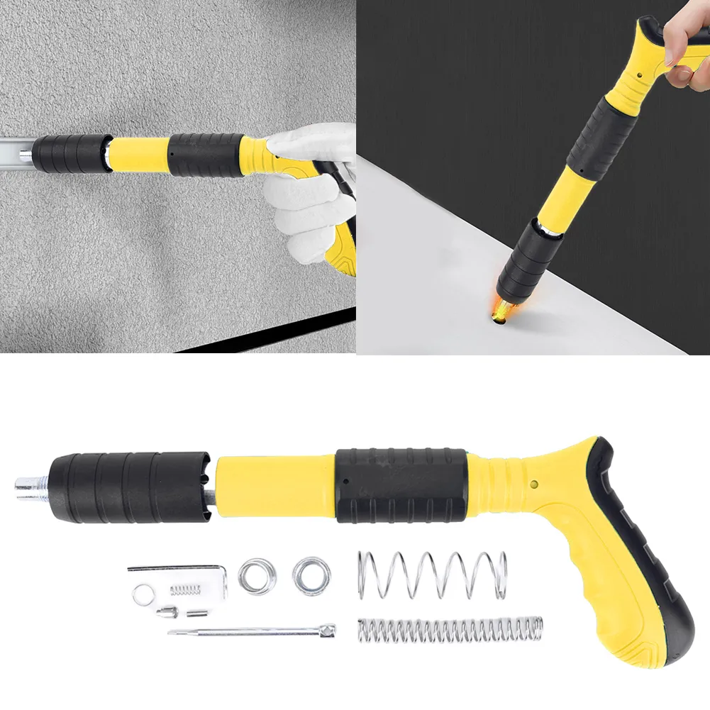 Pneumatic Concrete Nail Gun + 50 PCS Round Nails – Powerful Wall Fastening Tool