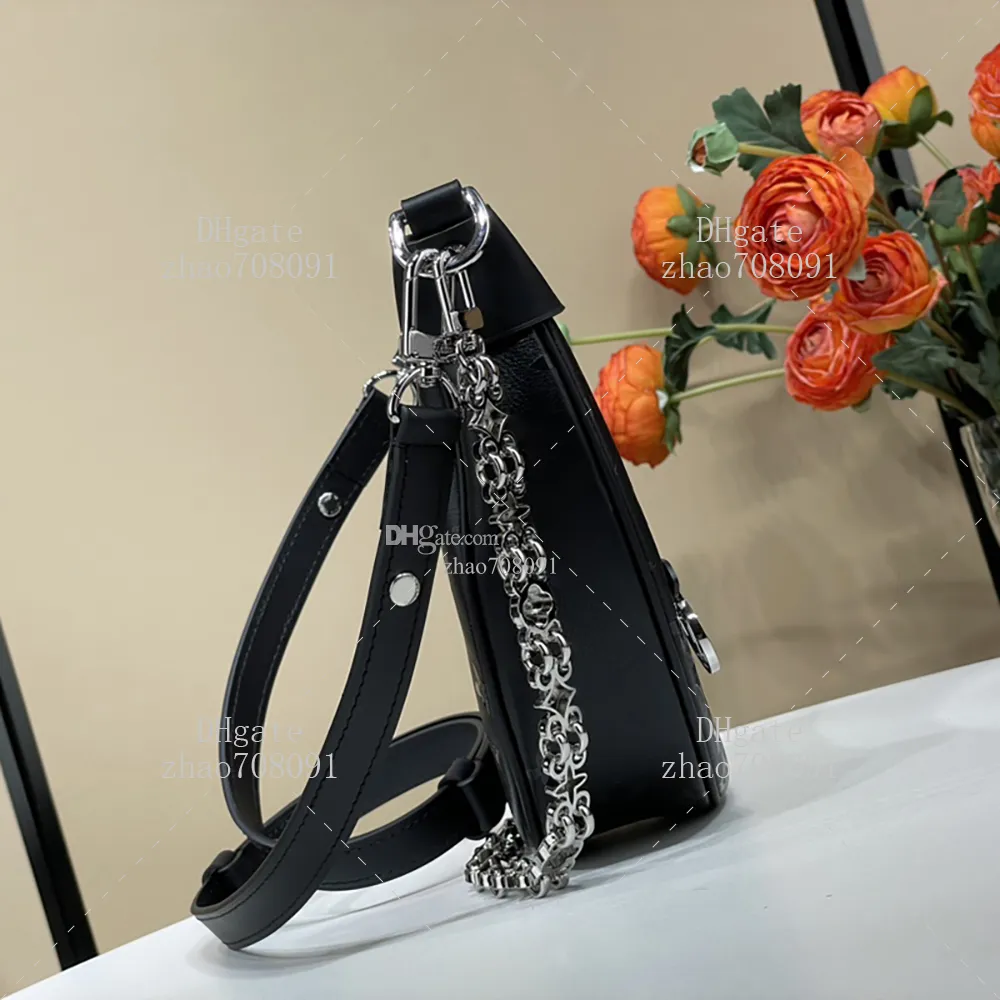Designer Half Moon Cowhide Shoulder Bag 23cm Luxury From