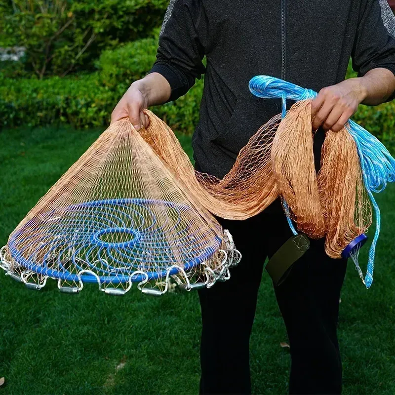Lawaia Fishing Net With Steel Pendant And Blue Ring Braided Line Hand ...