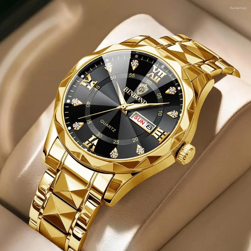 Wristwatches BINBOND B2521 Luxury Fashion Business Men Watch Waterproof Week Date Clock Sport Quartz Wristwatch Relogio Masculino Wristwatches BINBOND B2521 Luxury Fashion Business Men Watch Waterproof Week Date Clock Sport Quartz Wristwatch Relogio Masculino