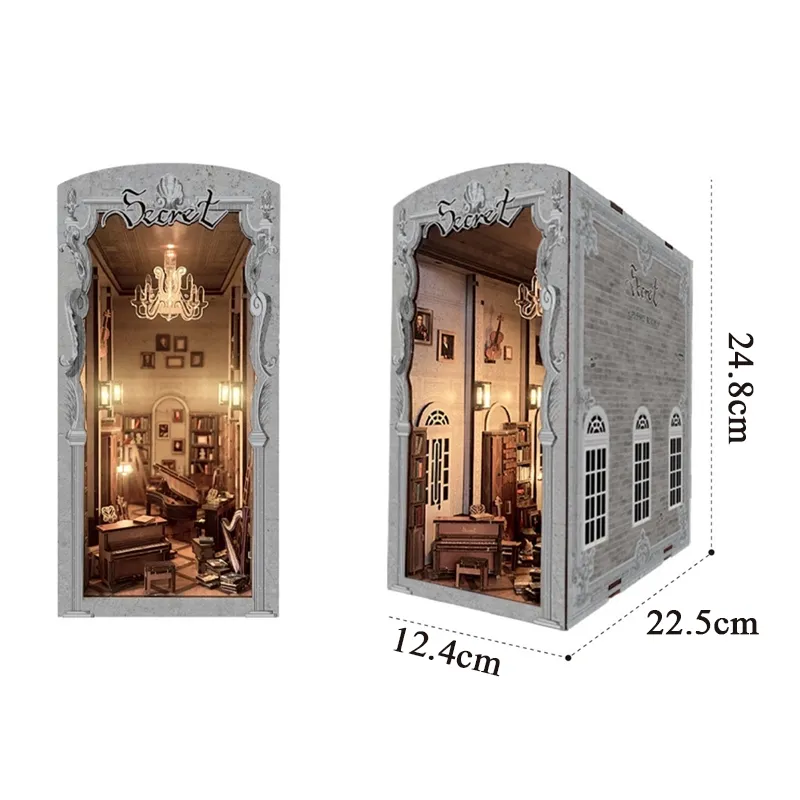 DIY Wooden Book Nook Shelf Insert Kit: Miniature Building Kit with ...