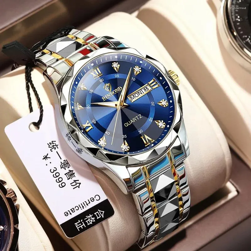 Wristwatches BINBOND B2521 Luxury Fashion Business Men Watch Waterproof Week Date Clock Sport Quartz Wristwatch Relogio Masculino Wristwatches BINBOND B2521 Luxury Fashion Business Men Watch Waterproof Week Date Clock Sport Quartz Wristwatch Relogio Masculino