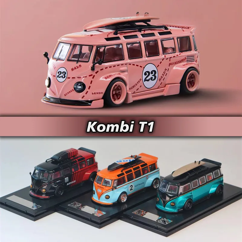 Liberty64 1:64 Pink Pig Modified T1 Kombi Bus, High-End Diecast