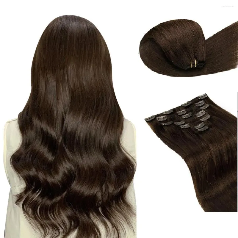 Remy Brazilian Seamless Double Weft Human Clip On Extensions 80g 16 Clips Chocolate Brown From Modamosaic 112.72 DHgate.Com