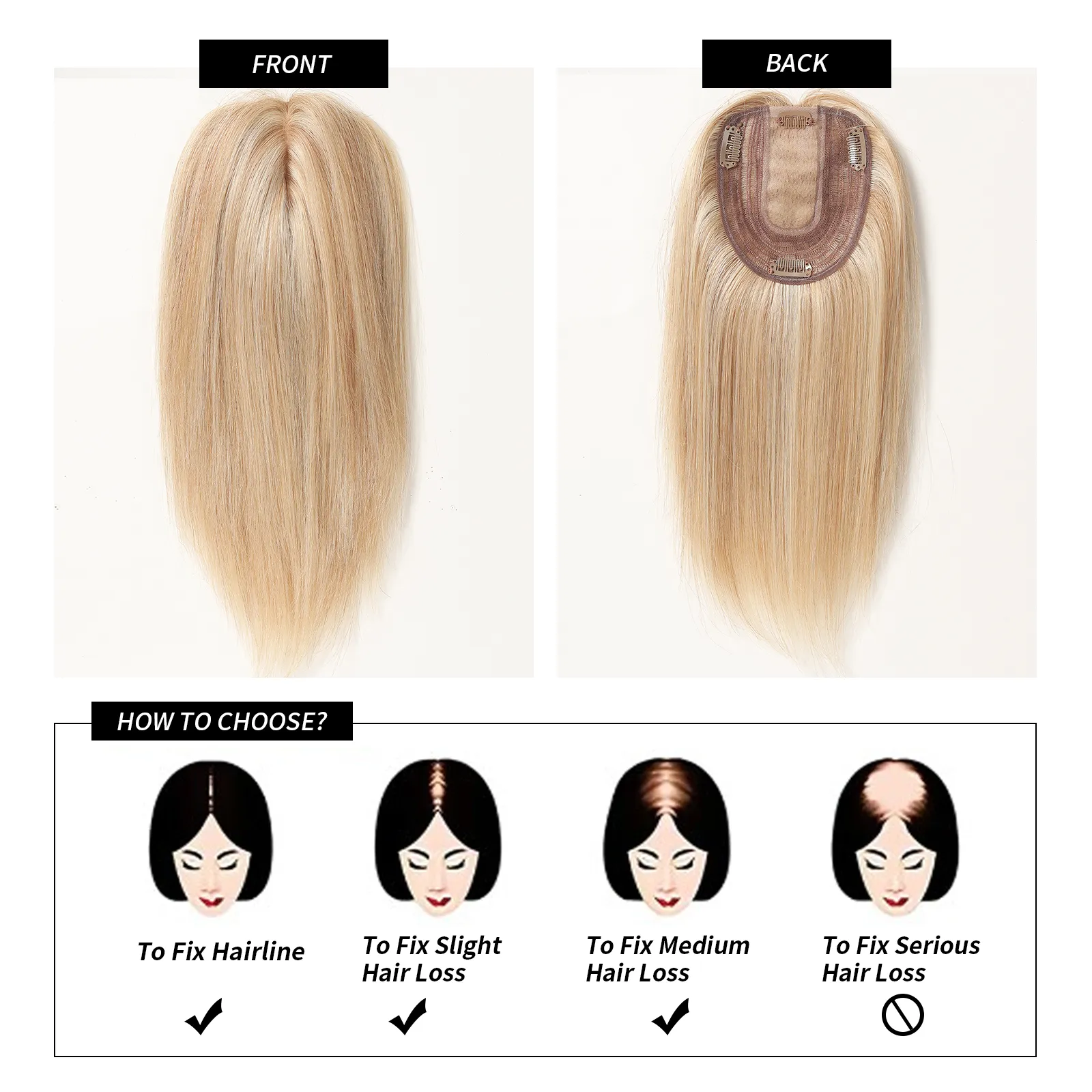 12inch Blonde Mixed Brown Remy Human Hair Clip-In Hair 