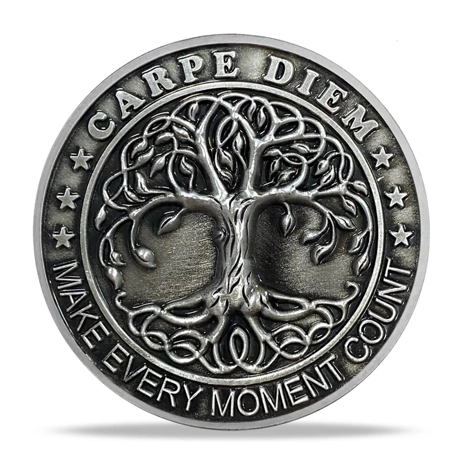 thumbnail image 2 of Death God Bronze Challenge Coin – MEMENTO MORI Commemorative Medal, Uncirculated, Iron Alloy, 40mm (Home Decor) 2 of 5
