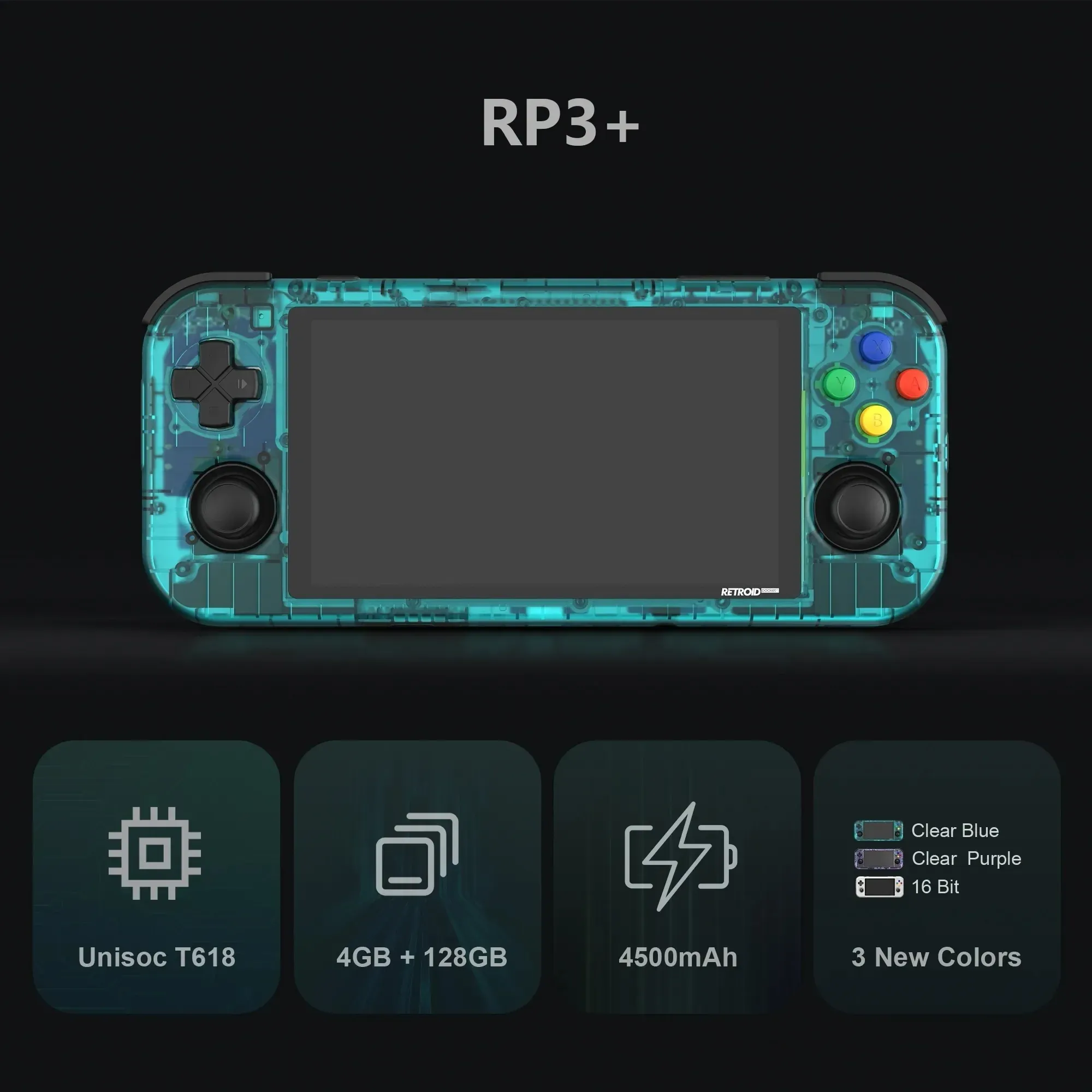 Retroid Pocket 3PLUS RP3+ 4.7" Touch Screen Wifi video lan 