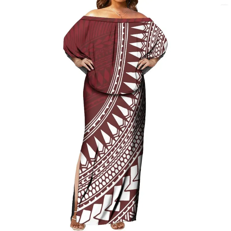 Samoa Style Cape Dress Womens Polynesian Tribal Long Dress
