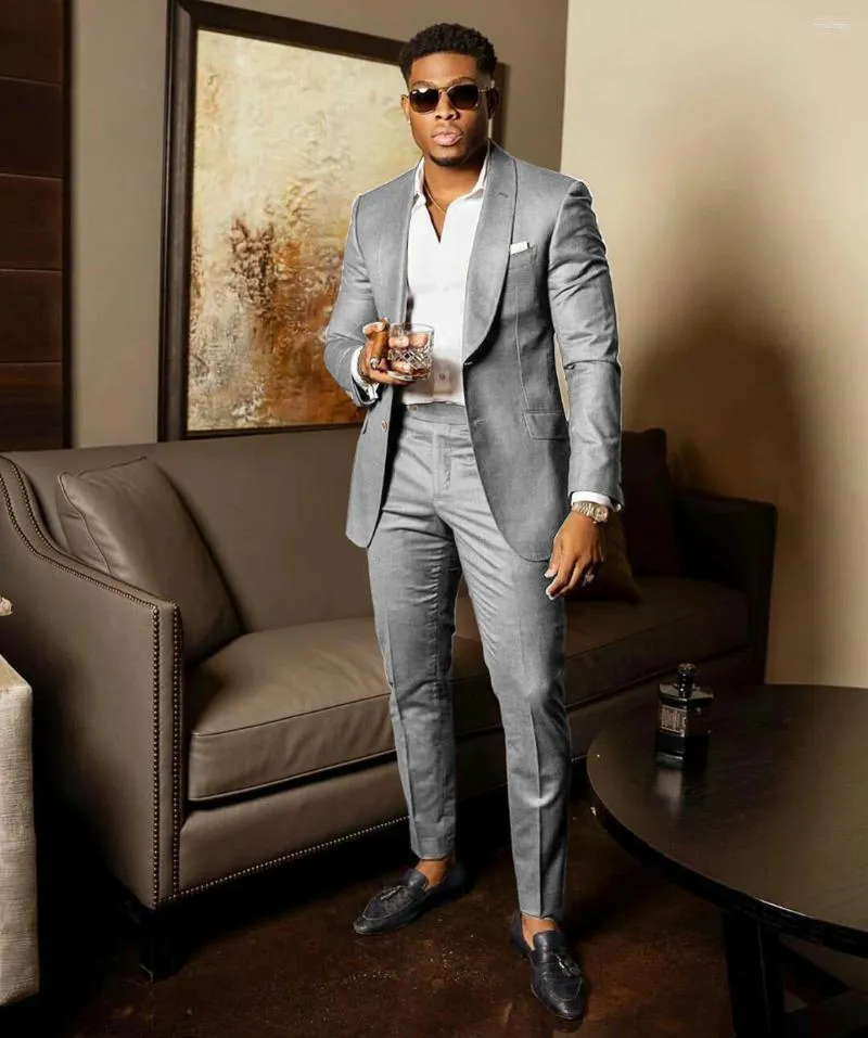 Men s Suits Casual Formal Brown Wedding Men Suit Set Slim Fit Groomsmen Groom Tuxedo 2 Buttons Designs Shawl Lapel Blazer Pants 2Pcs