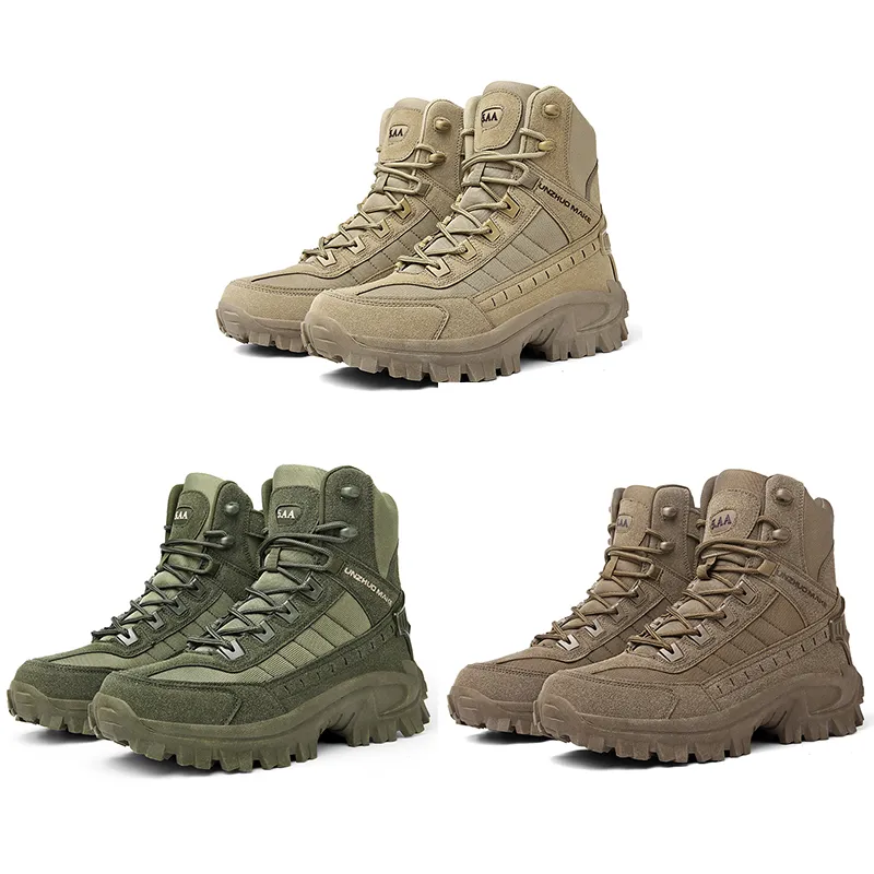 Men\'s Military Tactical Ankle Boots Size 9.5 EU 43 Beige/Green Mens Outdoor Desert Boots Army Hiking Combat Military  main image 4