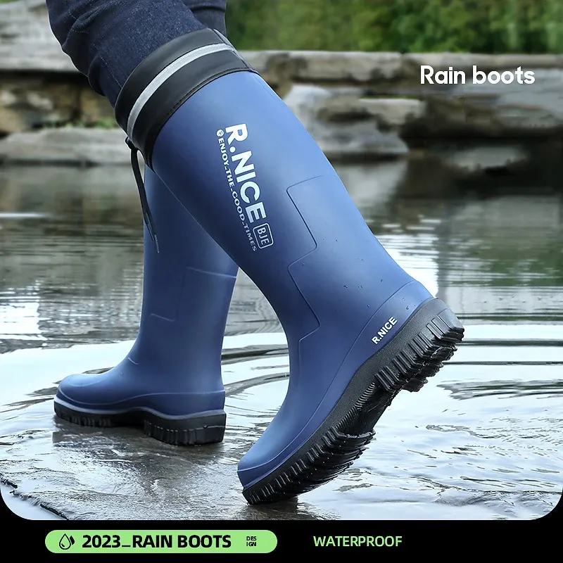 Mens blue rain boots discount