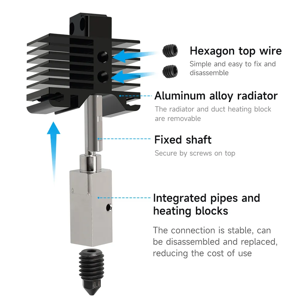 thumbnail image 2 of Bambu Lab X1 High Temperature Hotend Kit 500°C + Hardened Steel Nozzle 1.75mm 2 of 4