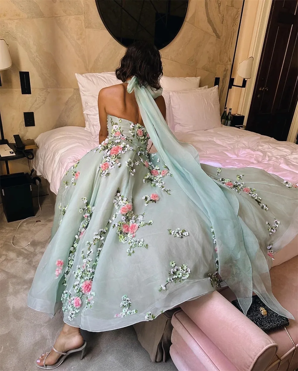 Elegant Sage Green Evening Formal Dress 2025 Square Neck Tulle Floor-Length  Lace Prom Gown from Dhgate Evening Dresses - price 133.67
