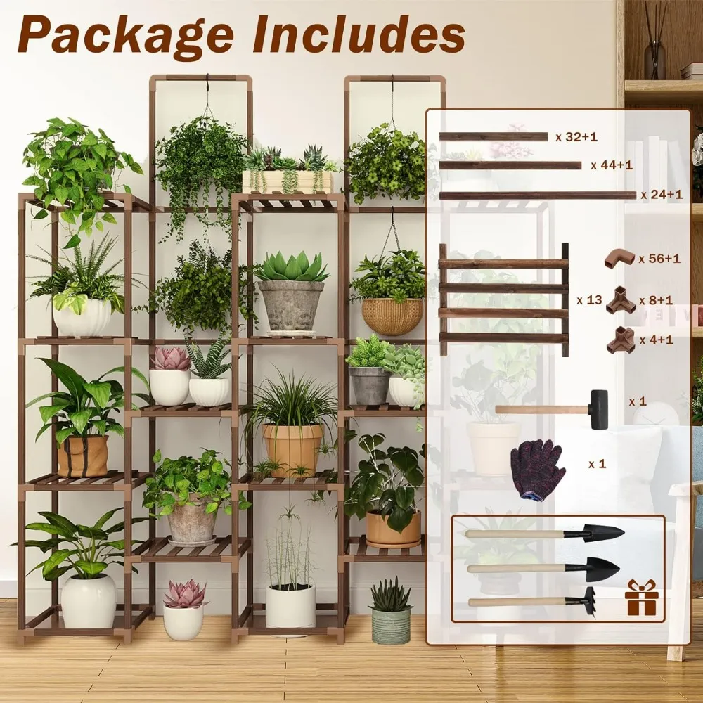 Whonline Plant Stand Indoor, Large Outdoor Rack with 6 Tiers and 13 Potted  Holders, Wood Tiered Tall Shelves for Multiple Plants from Dhgate Kitchen  Furniture - price 54.66