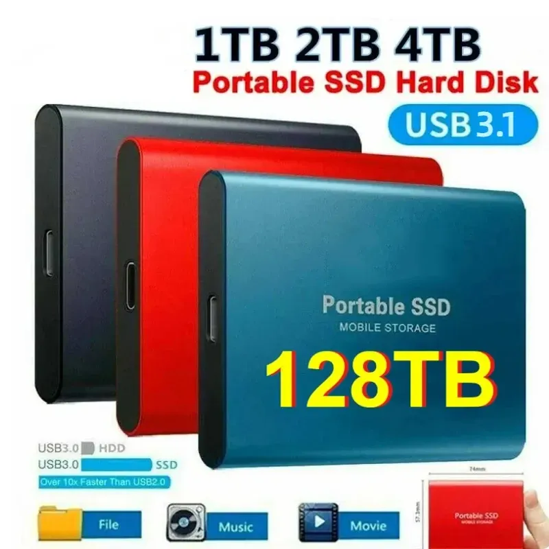 For Xiaomi External Flash Drive HDD Portable SSD 2TB 4TB HD Externo Hard Disks USB3.1 Storage Decives for Computers Notebook