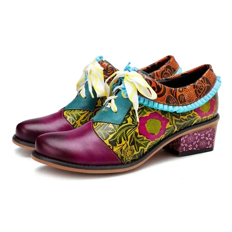 Women Retro Bohemian Flats Shoes Genuine Leather Lace Up Oxford Vintage Casual Sneakers Summer Spring Ladies Shoes 240704 From Nian03 30.11 DHgate.Com