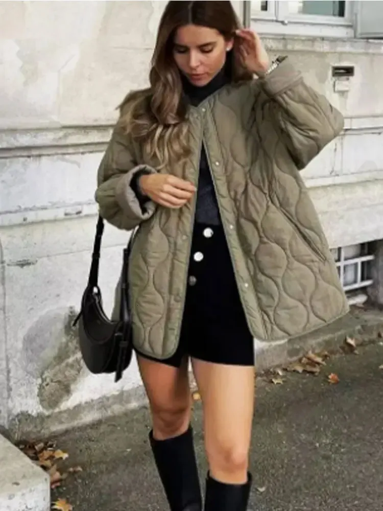 Stylish Quilted Ladies Jackets: Spring & Autumn Oneck Coats
