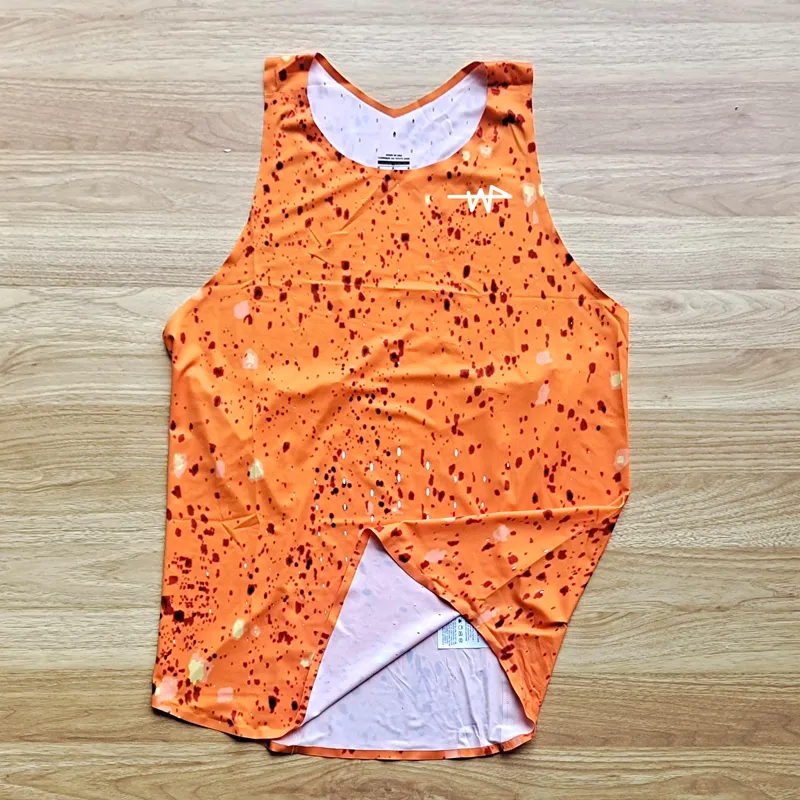 Elite Seamless Running Suit - Orange Spots Marathon Singlet