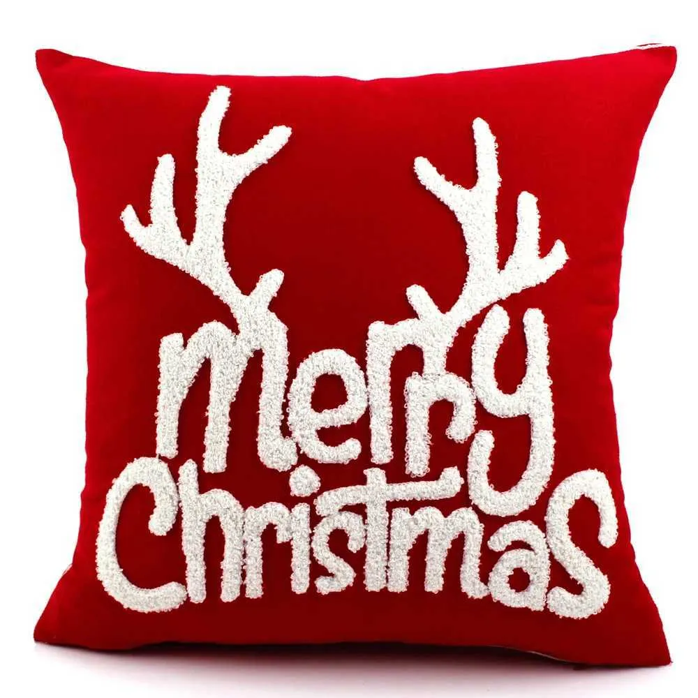 Coussin De Noël Hippocampes - Broderie étincelante - 18x14 Pouces