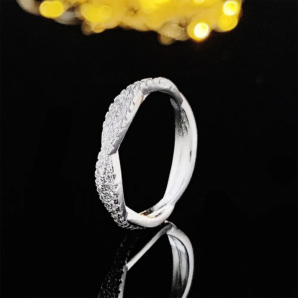 Hemp Rings Twisted Diamond Hemp Rope Ring with Zircon Stones - Gold Plated from ...