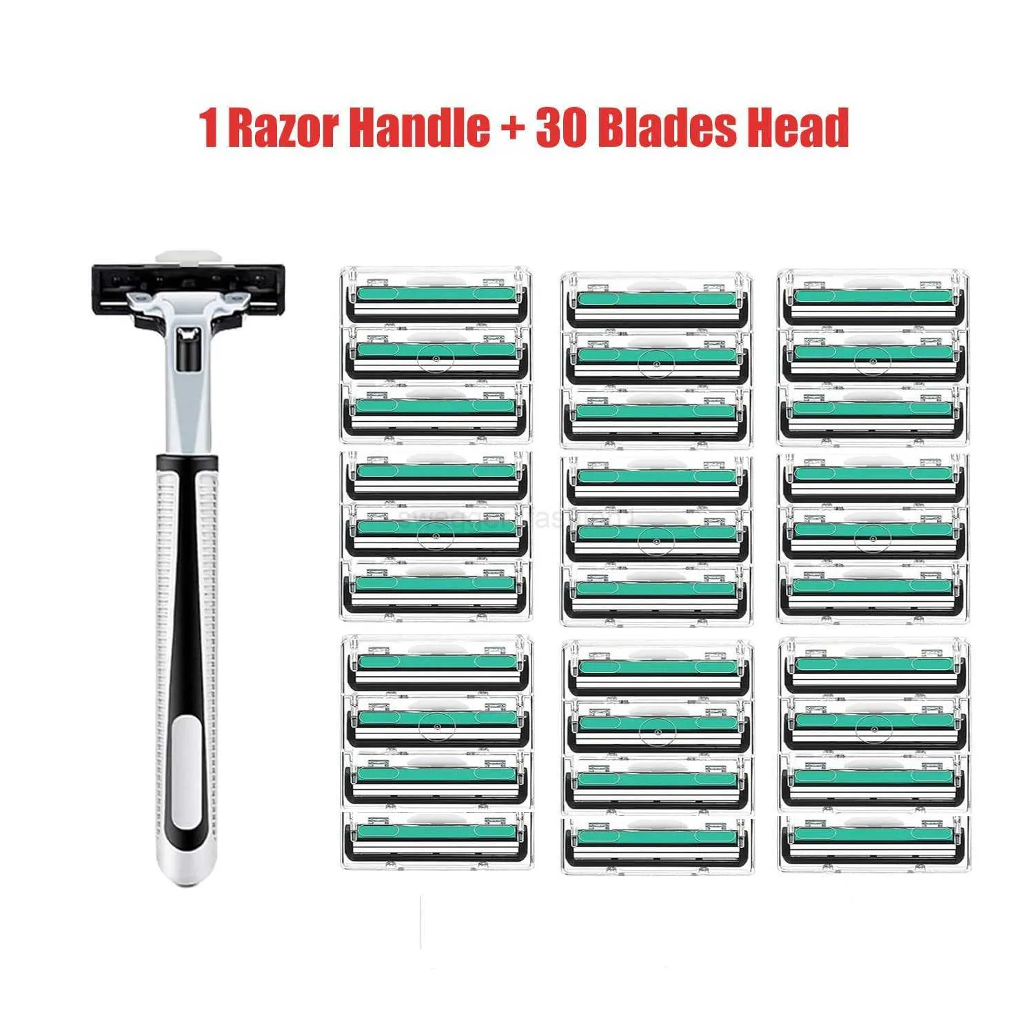 Mens Razors: Smooth Shave 2-Blade Razor Set - 1 Handle & 30 Refills ...