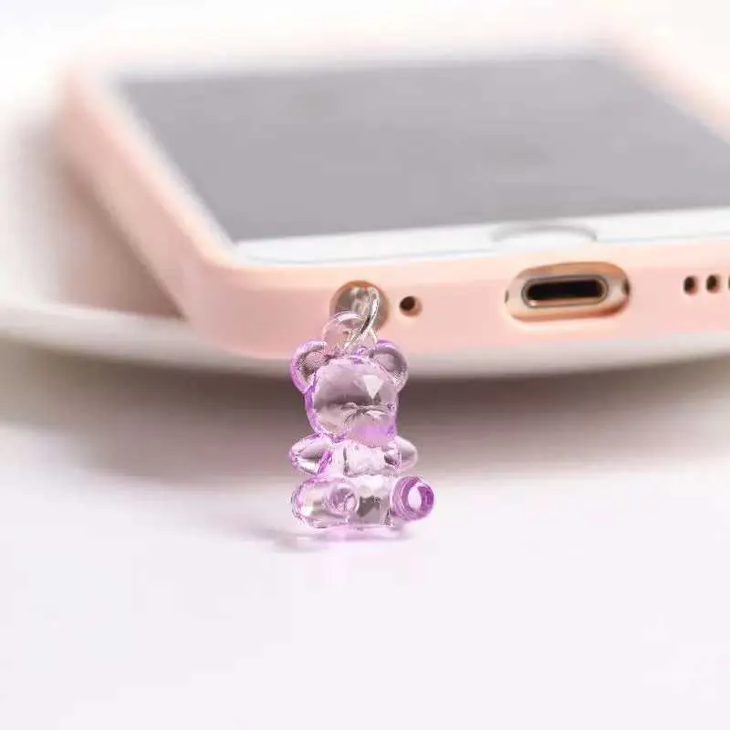 Cute Bear Anti-Dust Plug Set Fashion Cell Phone Accessories, Kawaii  Headphone Jack Cover, Aux Port Protector, Dual Phone Plugs