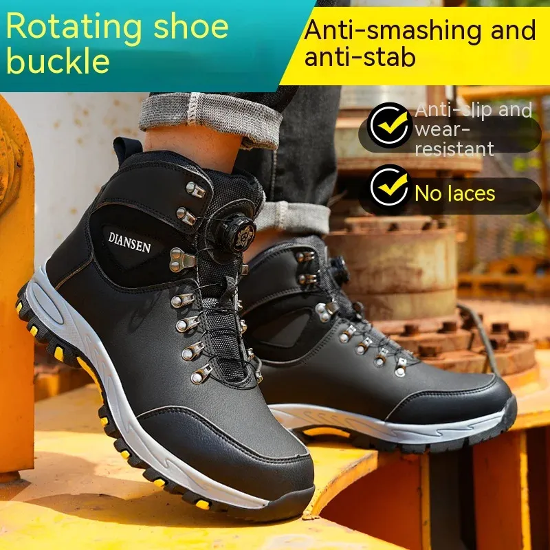 Amv_online Men's Steel Toe Work Boots - Waterproof Non-Slip Indestructible Shoes (Multiple Sizes)