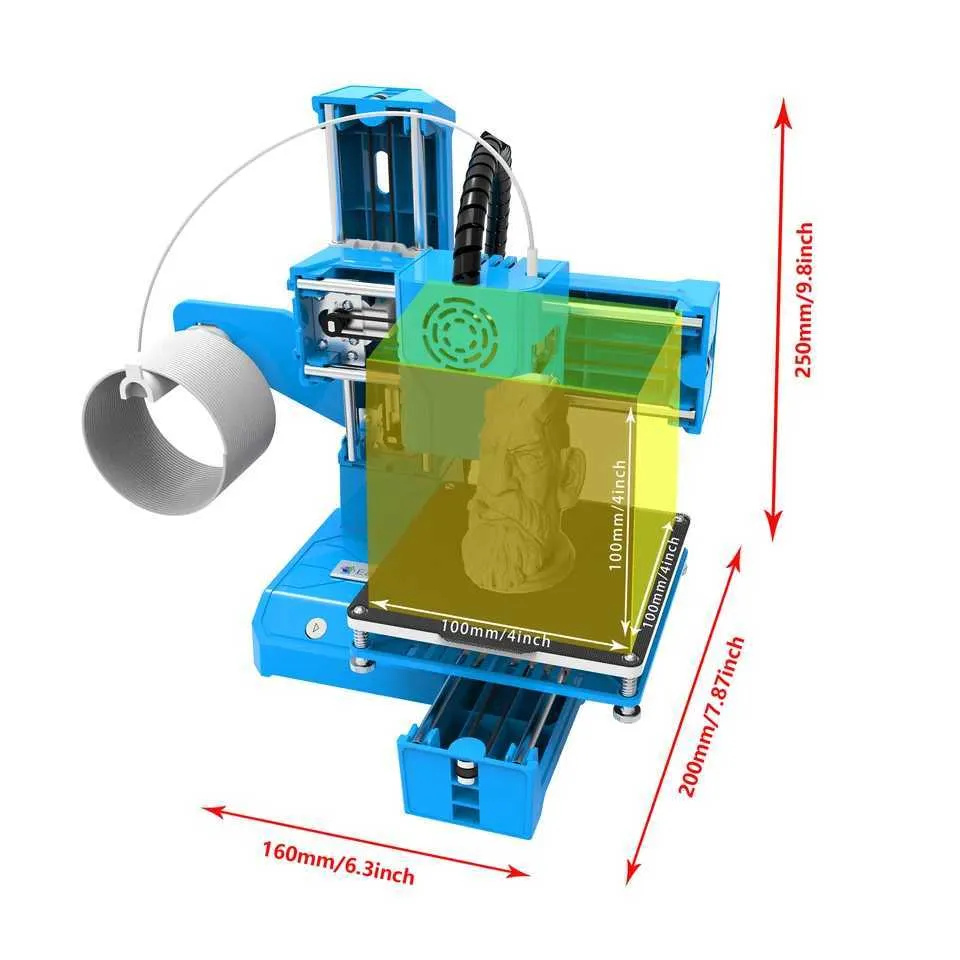 DHgate.com:EasyThreed K9 Mini 3D Printer with Black PLA/TPU Filament ...