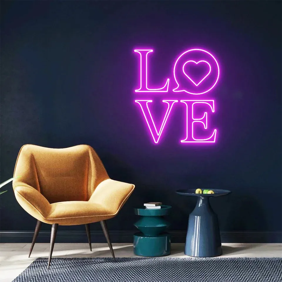 Love Neon Sign, Wedding Party LED Lights, Valentines Gift for Couple ...