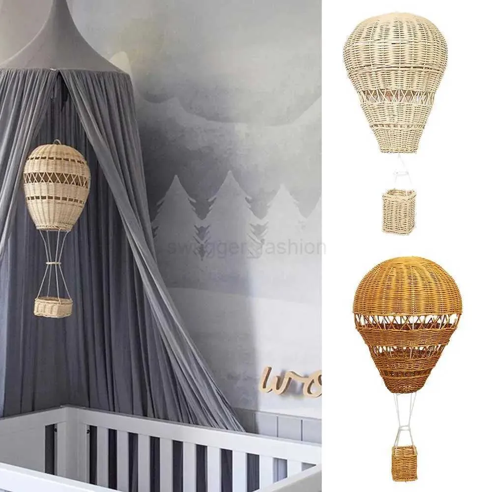 Woven Hot Air Balloon Handcrafted Rattan Weaving Balloon Decoration For Kids Room