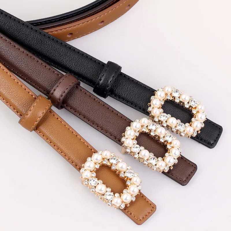 Save Big on Bulk Women's Belt With Rhinestones Rhinestone Belts, Pearl  Waist Belt: Women's Genuine Leather Belt With Pearl Rhinestone Decoration, 