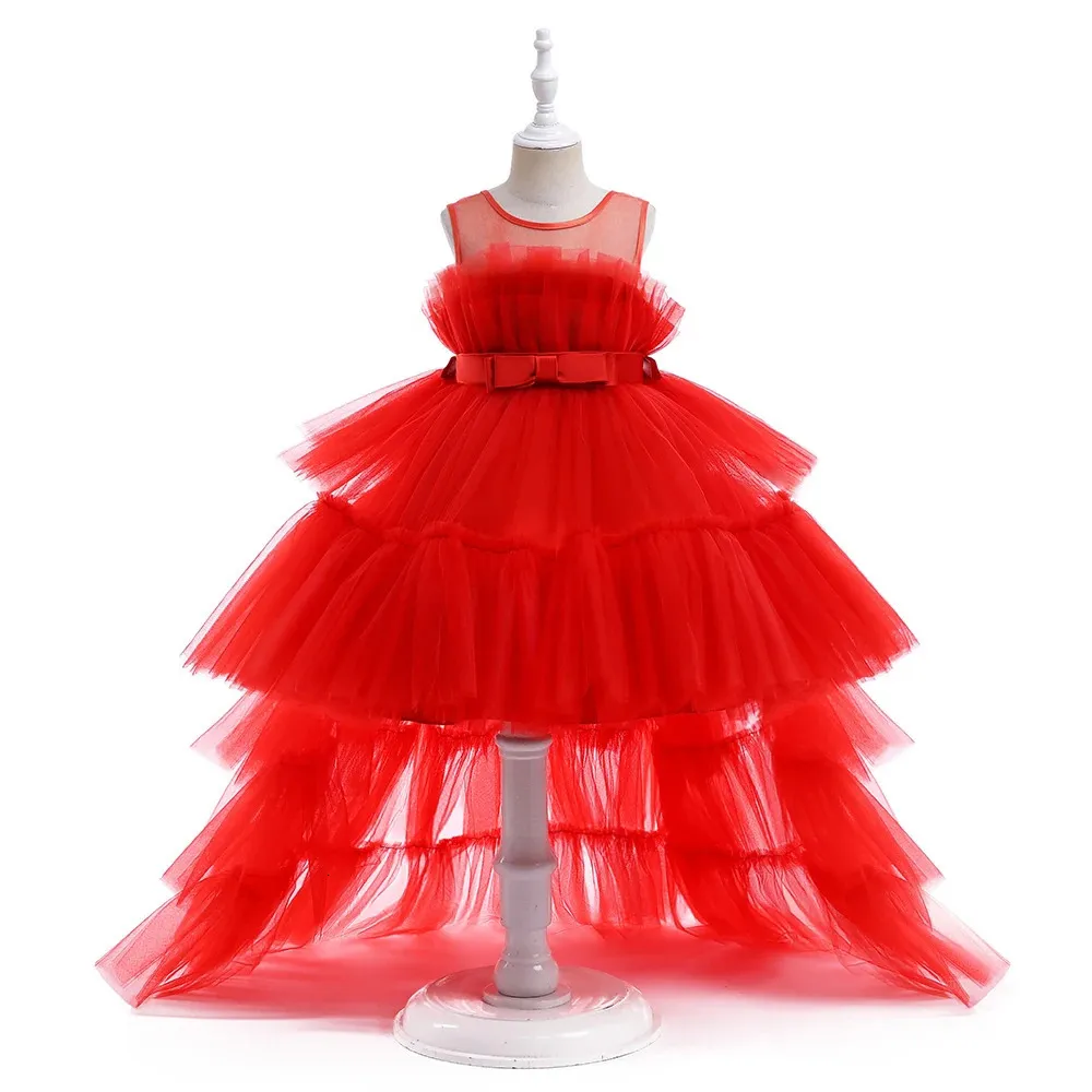Fluffy Red Chiffon Flower Girl Dress for First Communion, Party, Princess Birthday - Children's Dress (240717) Fluffy Red Chiffon Flower Girl Dress for First Communion, Party, Princess Birthday - Children's Dress (240717)