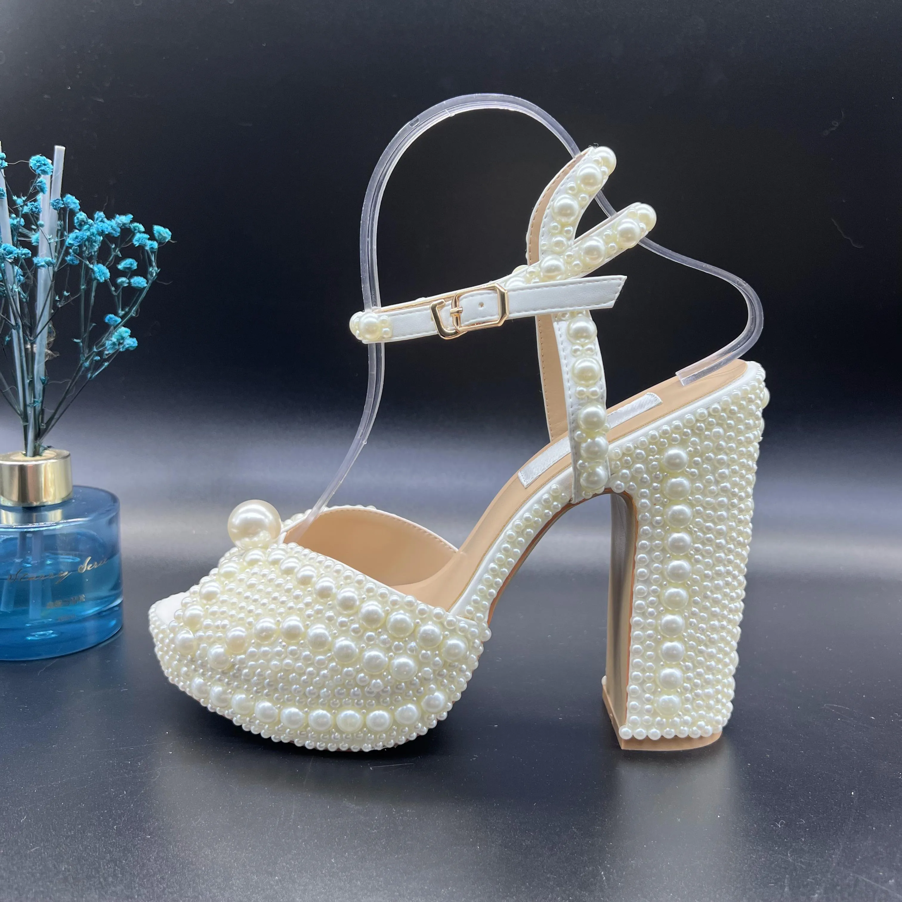 Pearl embellished sandals best sale