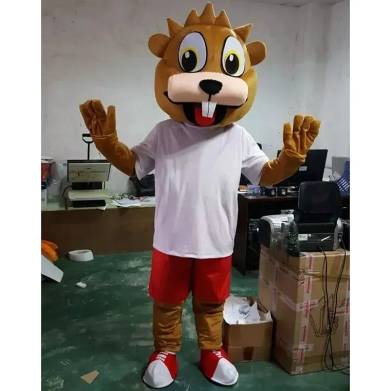 Cartoon Squirrel Mascot Costume Cotton Fabric Full Sleeve Unisex Adult ...