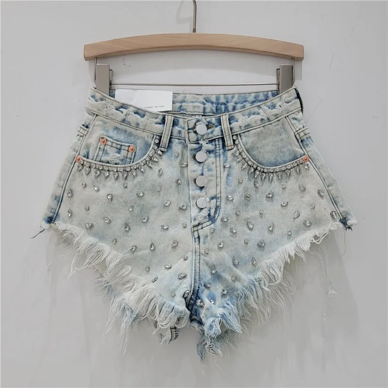 Sparkly jean shorts deals