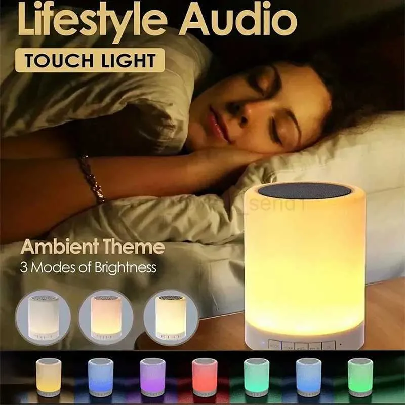 Portable Bluetooth Speaker Night Light, Touch Sensitive LED Bedside ...