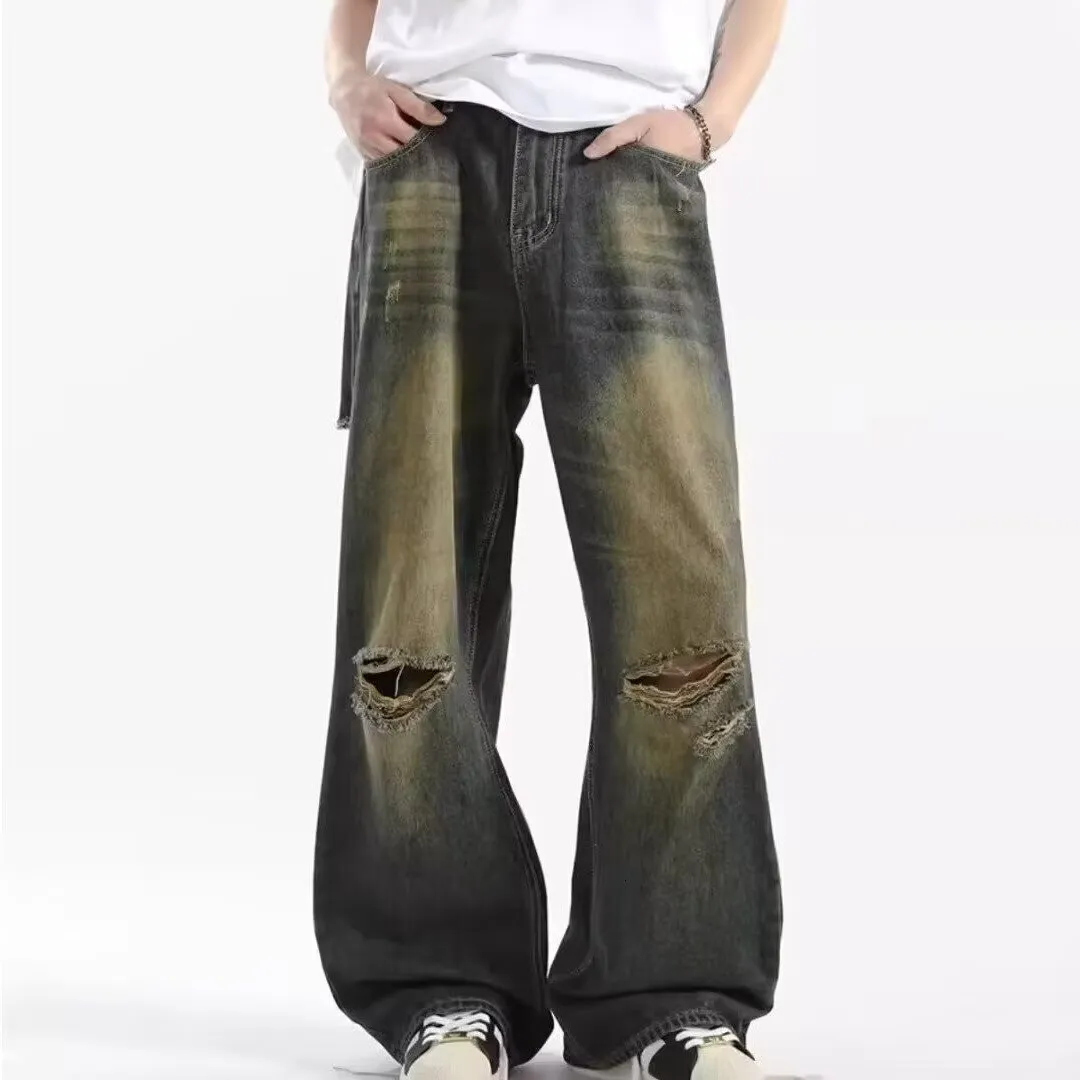 Women's High Elastic Denim Flare Pants - Side Pocket Sweatpant Style Jeans