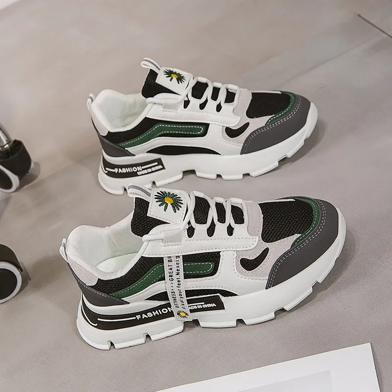 Zomersneakers Dames Mode Schoenen Ademend Mesh Vetersluiting Casual Sport Hardloopschoenen Designer Platform Trainer Schoenen kopen vanaf een prijs van 42