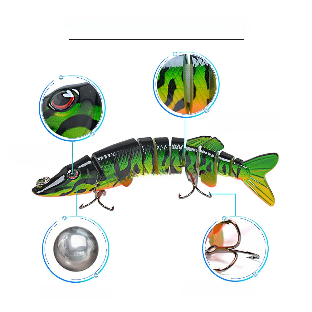 Fishing Fake Bait Multi Section Fish Lure: Eight Section Bionic Hard ...