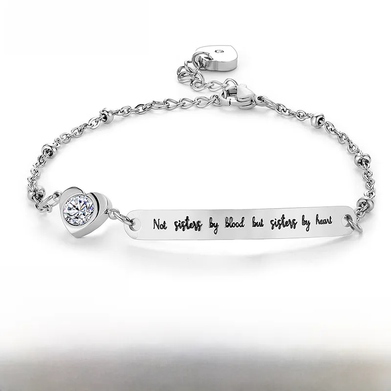 Sisters Bracelets: Engraved Titanium Steel Bangle Not Sisters By