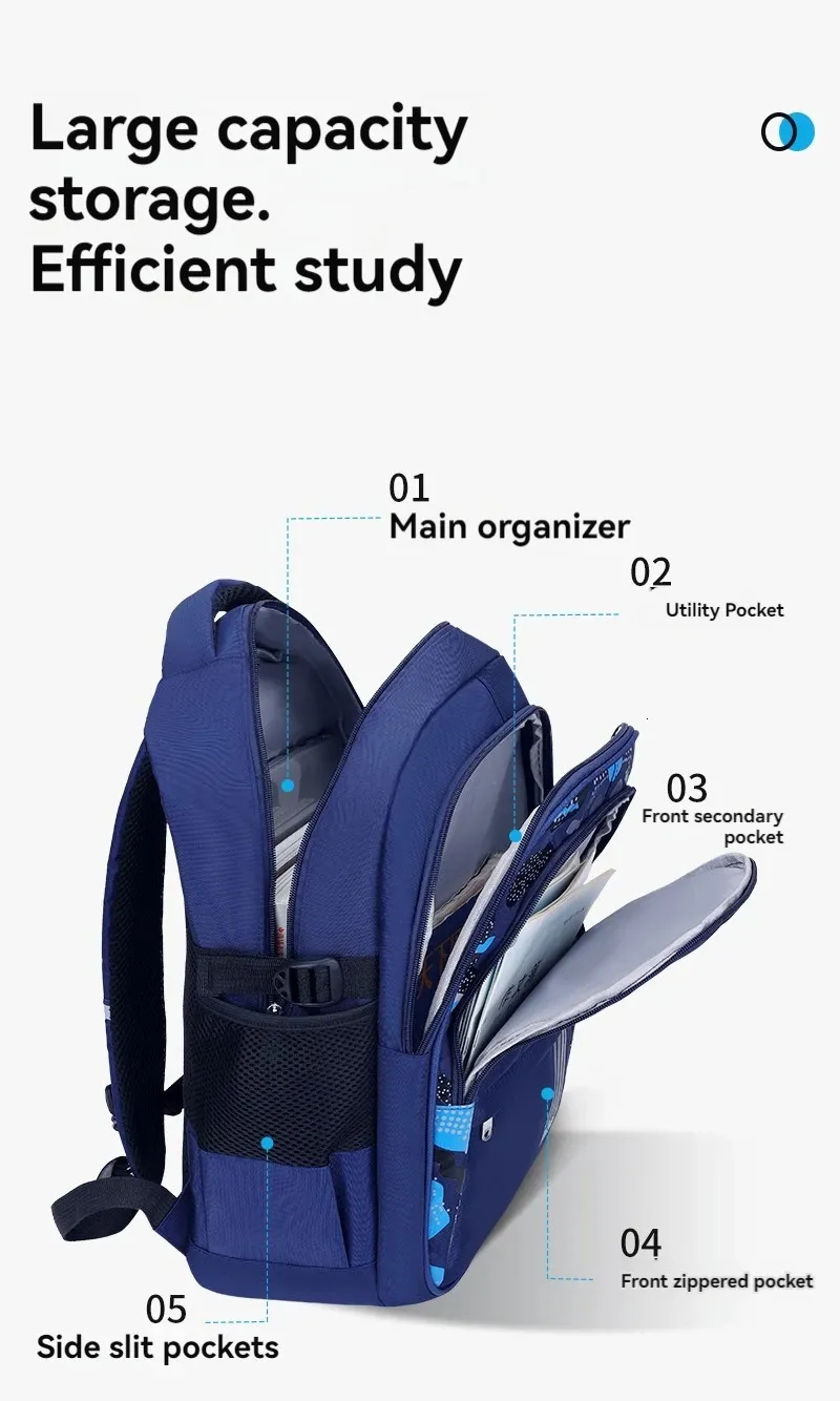 Schoolbag For Primary School Boys Lightweight Shoulder Backpack_voghion.com