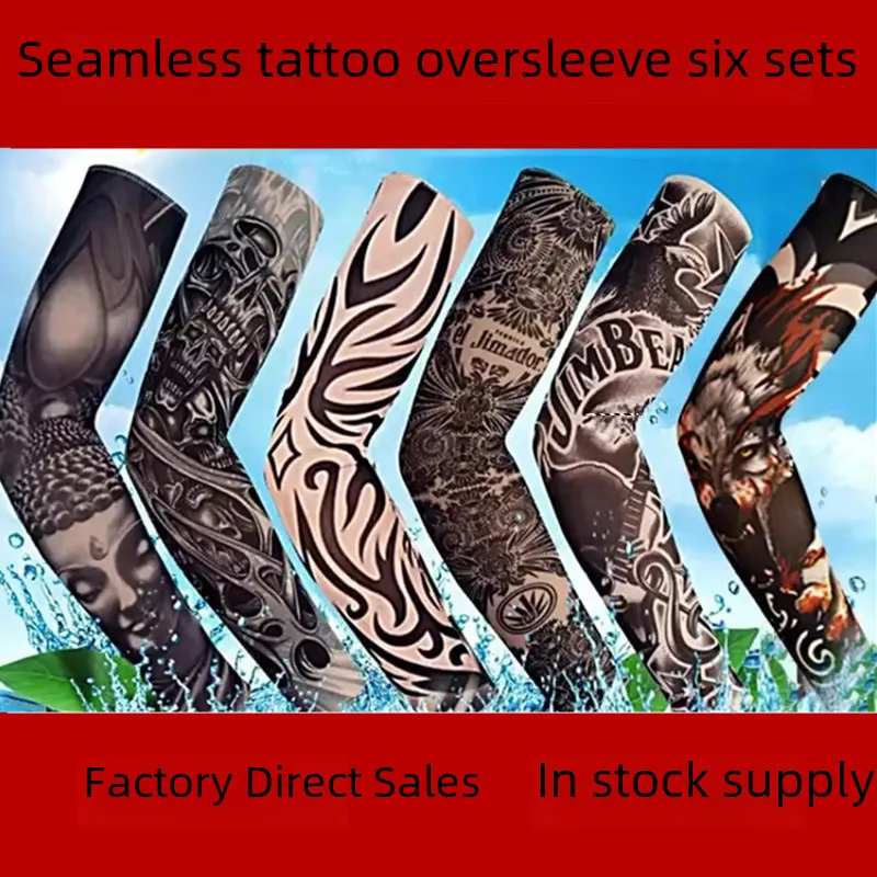 6-Pack Tattoo Style Arm Sleeves – UV Protection & Cooling Sun Covers For Men/Women (Basketball)