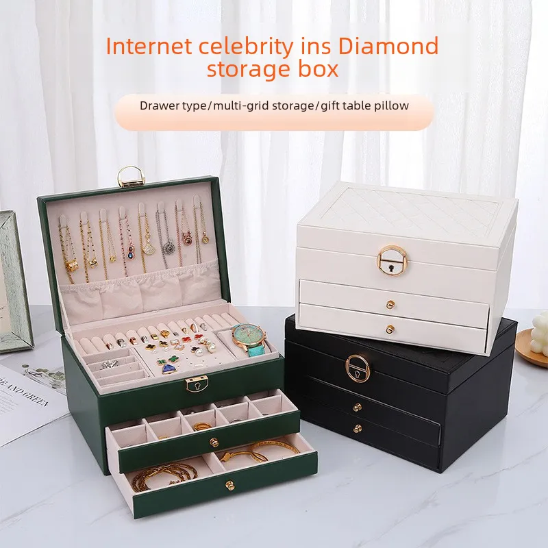 Save Big on Bulk Layer Jewelry Box Designer Jewelry Boxes, Creative Three  Layer Jewelry Storage Box Solid Color, Simple Ring Necklace Organizer,