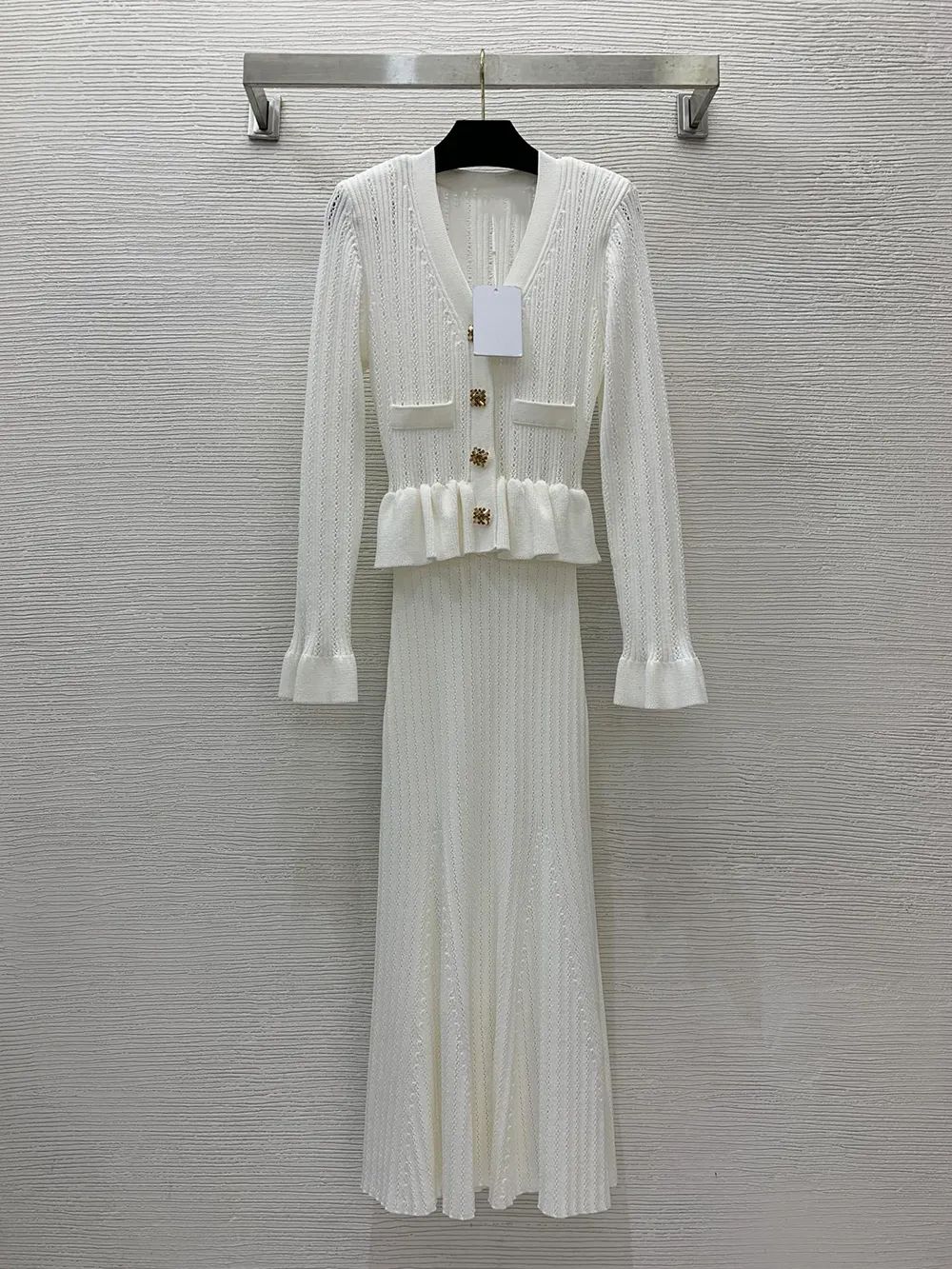 Fitted Long Sleeve Knit Dress With Lapel Neck And Functional Pockets   Womens Autumn Casual Wear From Risabeira, $46.93 In Bulk | DHgate.Com