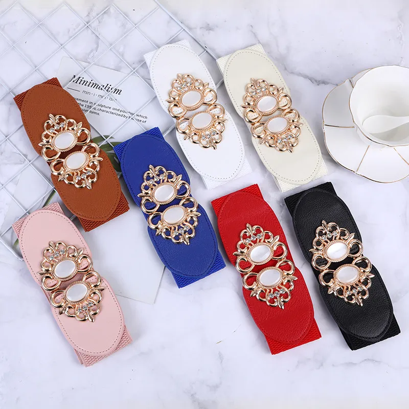 gold long mermaid dress Gold Statement Fish Shell Design Stretch Belt for Women main image 0